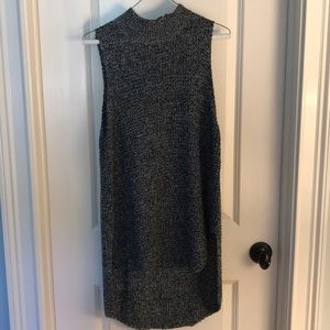 High-Low Sleeveless High Neck Tank